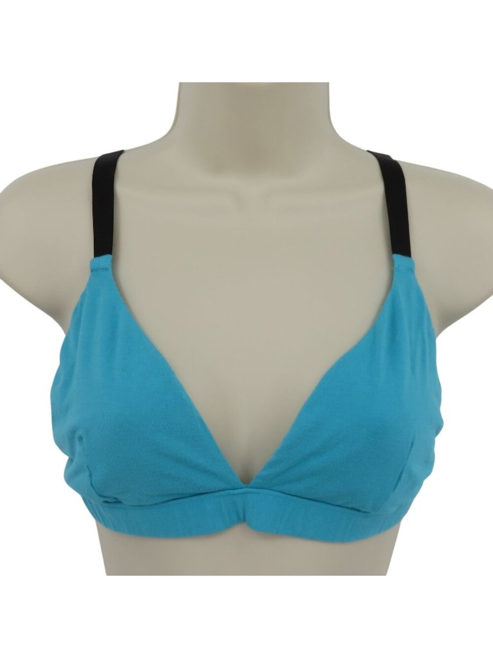 MeUndies Women Plus 2X W506 FeelFree Triangle Bralette Blue Black Wireless Bra